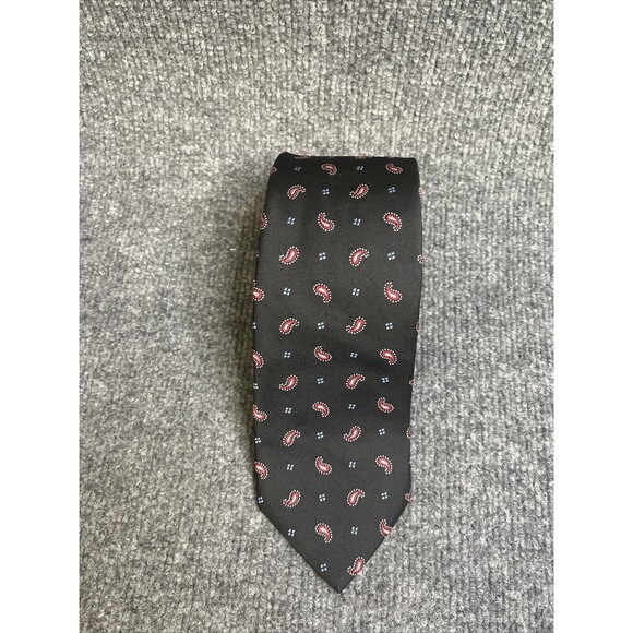 Brooks Brothers Makers and Merchants Black Paisley 100% Silk Tie EUC - Picture 1 of 4